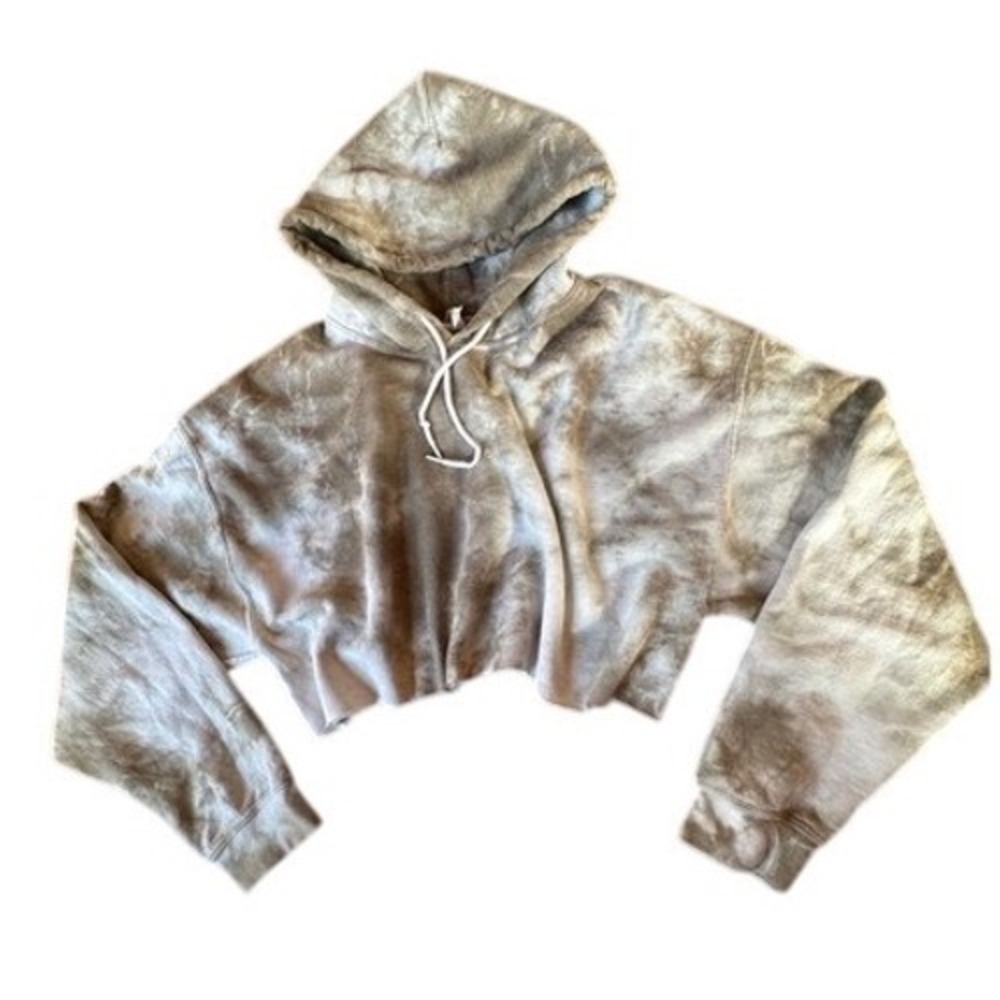 Gildan Tie Dye Cropped Hoodie Sweatshirt Pullover Long Sleeve Casual Size L